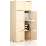 Frame Kancelářská skříň, 8x dveře, 872 x 450 x 1735 mm, PUSH-lock, bříza – Zboží Mobilmania
