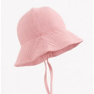 Kojenecký mušelínový klobouček New Baby pink – Sleviste.cz