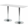 Barový stolek AJ Produkty Luna 180 x 70 cm bílá / chrom 120841