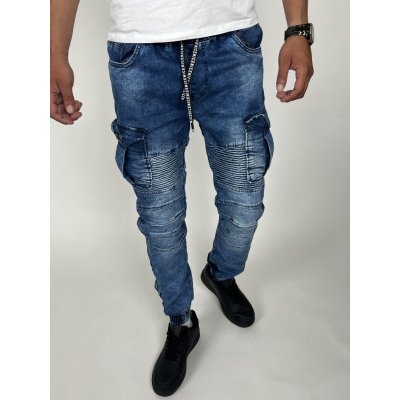 Pánské džíny modré barvy na gumu modrá – Zboží Mobilmania