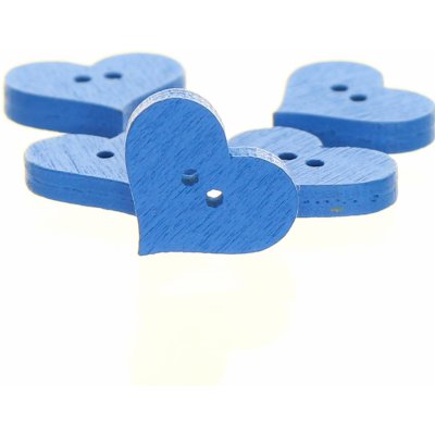 Dřevěný knoflík srdce modrý – Zboží Dáma