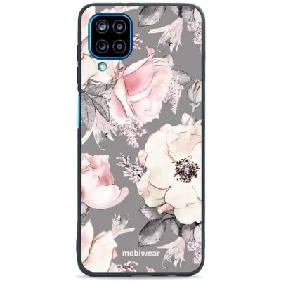 Pouzdro Mobiwear Glossy Samsung Galaxy A12 - G034G - Květy na šedém pozadí – Zboží Mobilmania