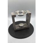 Svíčky od Démona ručené odlitá čtvercová aroma lampa s kovovou miskou 12×12×4,5 cm 400 g keramika mramorovaná – Zboží Dáma