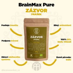 BrainMax Pure Zázvor BIO prášek 100 g