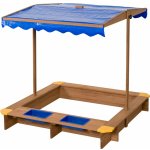 Swing King Dřevěné pískoviště Ibiza se stříškou 120 x 120 x 18 cm – Sleviste.cz