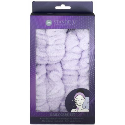 Standelli professional Sada kosmetické čelenky a náramků na mytí obličeje fialová 3 ks – Hledejceny.cz