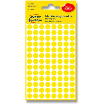 Avery Zweckform Etikety na různá značení 416 ks žluté 8 mm kulaté 3013 – Sleviste.cz