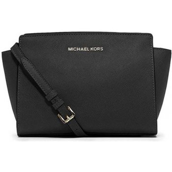 Michael Kors kožená crossbody Selma Mini Saffiano černá