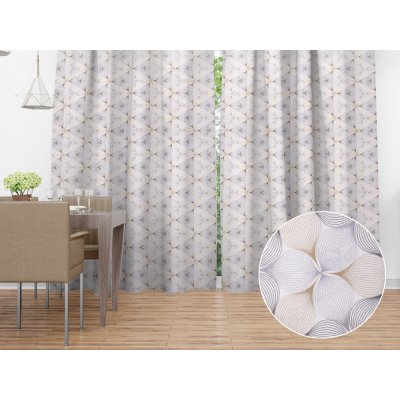 Biante Dekorační závěs PML-031 Designové geometrické obrazce na bílém 145x200 cm – Hledejceny.cz