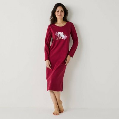 dlouhá košile s dlouhými rukávy a potiskem medvídka koaly třešňová – Zboží Dáma