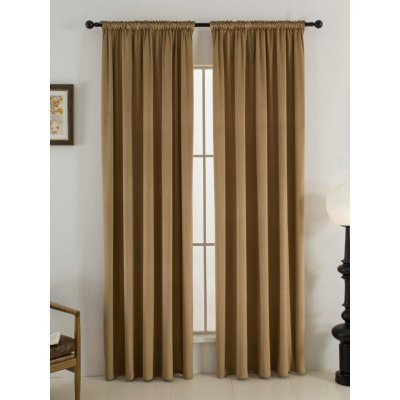 MKLuzkoviny.cz Sametové zatemňovací závěsy Cesar hnědé - 140 x 250 cm (2ks) - řasící stuha – Zboží Dáma