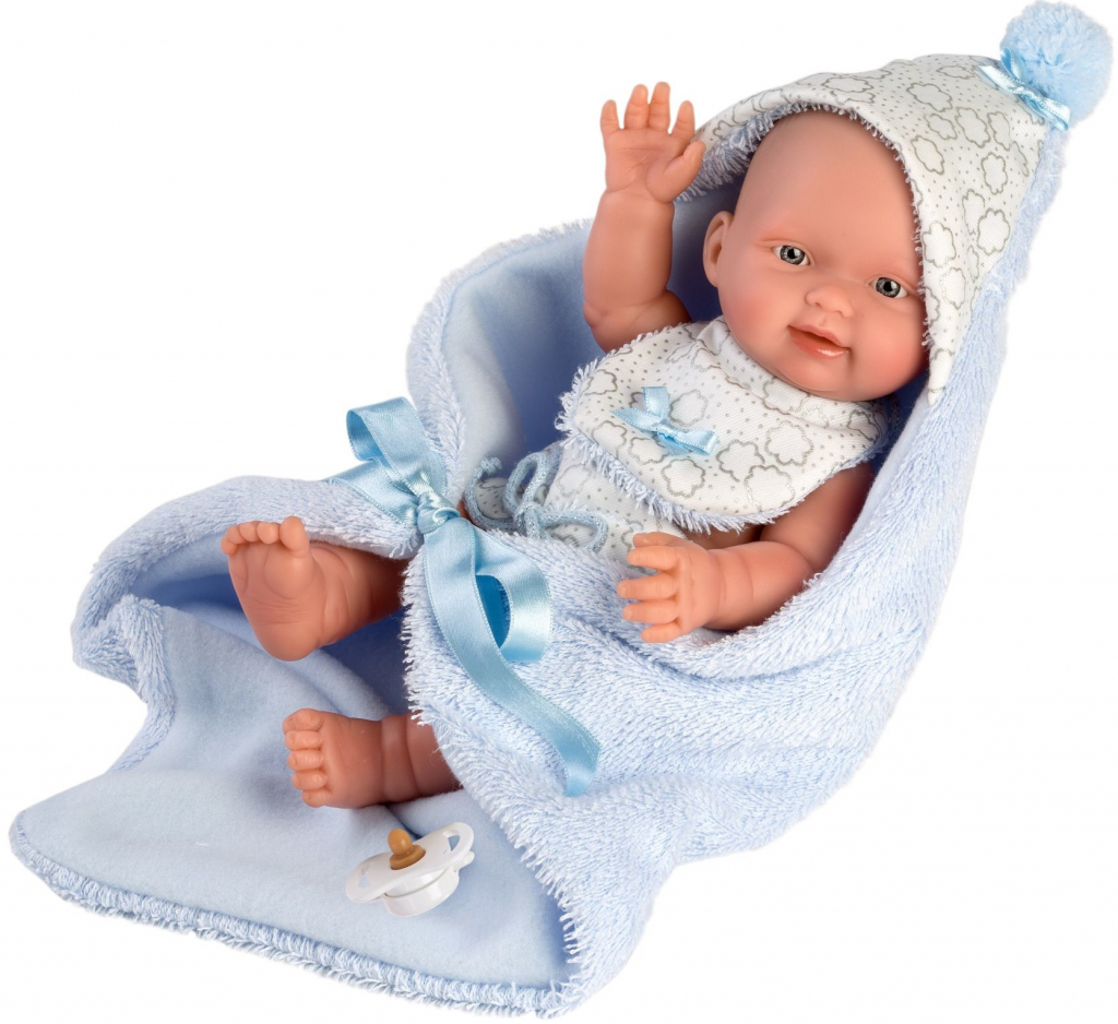 Llorens 26307 New born chlapeček realistická miminko s celovinylovým tělem 26 cm