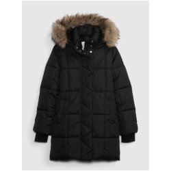 GAP holčičí zimní prošívaná bunda s kapucí černá