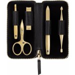 Zwilling Beauty Twinox Gold Edition manikúra s nůžkami a štípátkem, černá kůže, 5 ks – Zboží Dáma