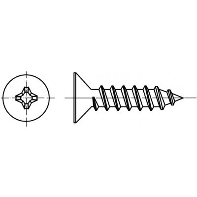 PROFISTYL DIN 7982C šroub do plechu se zápustnou hlavou PHILLIPS (ostrá špička) pozink Varianta: DIN 7982C šroub do plechu ZH ZB 4,8x16 – Zboží Mobilmania