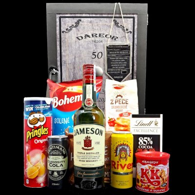 Trezor dárková bedna s potiskem Jameson a dobroty – Sleviste.cz