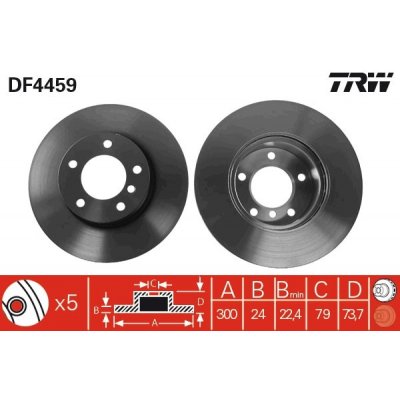 Brzdový kotouč TRW DF4459 – Zbozi.Blesk.cz
