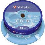 Verbatim CD-R 700MB 52x, AZO, spindle, 25ks (43432) – Sleviste.cz