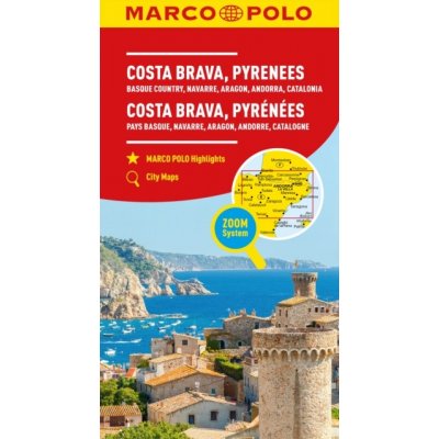 Costa Brava Marco Polo Map - Includes Pyrenees, Basque Country, Navarre, Aragon, Andorra and Catalonia (Marco Polo)(Sheet map, folded) – Hledejceny.cz