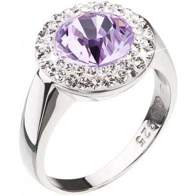Evolution Group Stříbrný prsten s krystaly Swarovski fialový 35026.3 – Zboží Mobilmania