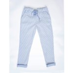 Made in Italy Dámské pruhované kalhoty světle modrá – Zboží Dáma