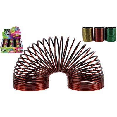 Teddies Spirála/pružina kovový efekt plast průměr 8,5 cm 3 barvy 6 ks v boxu – Sleviste.cz