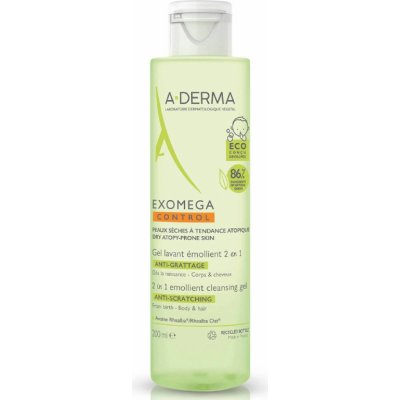 A-Derma Exomega zvláčňující mycí gel 2v1 Tělo a vlasy 200 ml – Sleviste.cz