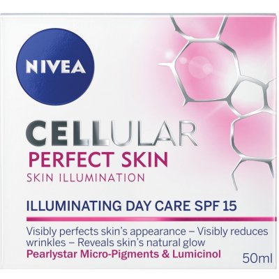 Nivea Cellular Perfect Skin Illuminating Day Cream SPF15 50 ml – Zboží Mobilmania