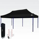 BRIMO Nepromokavý párty stan 3x6m bez 3 stěn Černá S. Ocel eco – Zboží Mobilmania