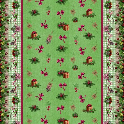 Sareha Ubrus PVC s textilním podkladem vánoční 1741-02 Vánoční štola zelená š.140cm – Sleviste.cz