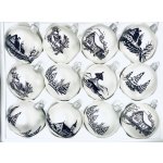 Irisa Vánoční exkluzivní ozdoby NIKA bílé koule kombinace s dekorem Velikost 8 cm SET 12 ks Velikost: 8 cm Balení: 12ks Barva: bílá – Zboží Dáma