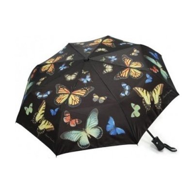 Deštník skládací s motivem barevných motýlů