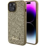 Pouzdro Guess PU Square Mirror Script Logo iPhone 15 zlaté – Zboží Mobilmania