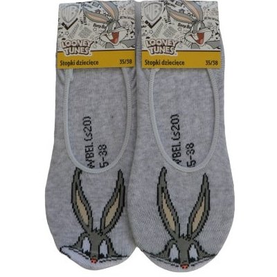 Bugs Bunny Dívčí footies ponožky Světle šedý melír – Sleviste.cz