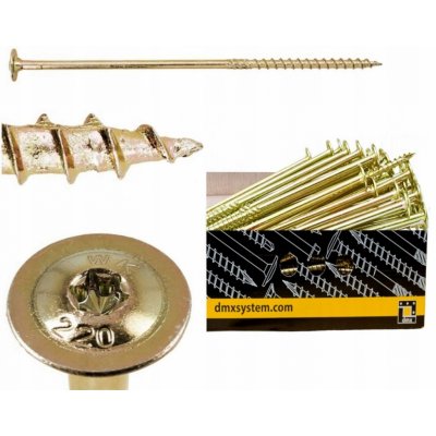 Tesařské vruty s talířovou hlavou 8mm TORX - CT DMX 8x300 (50 ks/bal) – Hledejceny.cz