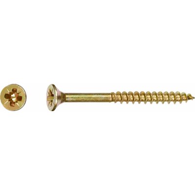Uni vrut se zápustnou hlavou PZ2 částečný závit žlutě pozink. 4x45 mm, 200 ks – Hledejceny.cz