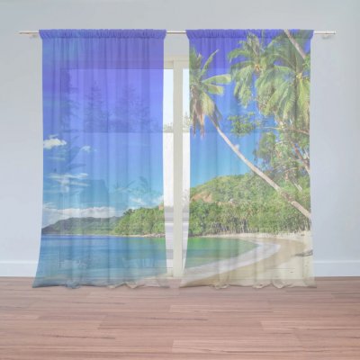 Sablio Záclony Pláž 2: 2ks 150x250cm – Hledejceny.cz