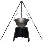 Kessel kotlík na guláš litina 7,2 l 5 kg chránič plamene 32 cm KOV trojnožka 1,2 m ocel – Sleviste.cz
