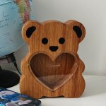 Pokladnička medvěd-dřevěná pokladnička pro děti – Hledejceny.cz