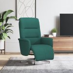 vidaXL 356565 Polohovací s podnožkou tmavě zelené textil – Hledejceny.cz
