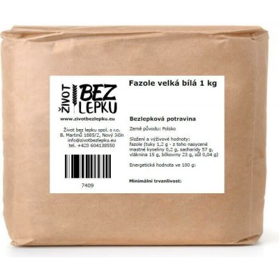 Život bez lepku Fazole velká bílá 1 kg – Zboží Dáma