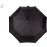 Dámský skládací vystřelovací deštník s puntíky černý – Sleviste.cz
