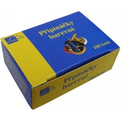 Připínáčky Europen - 100ks barevné potahované – Zboží Dáma