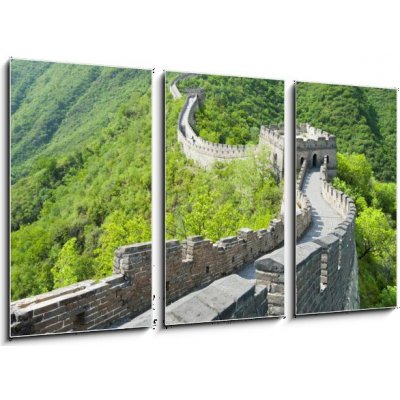 Obraz 3D třídílný - 90 x 50 cm - The Great Wall of China Velká čínská zeď – Zboží Mobilmania