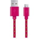 Esperanza EB176PB - 5901299912775 Micro USB 2.0 A-B M/M, opetený, plochý, 1m, růžový