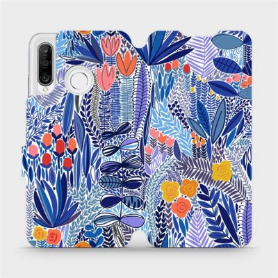 Mobiwear - Huawei P30 Lite - MP03P Modrá květena – Zboží Živě