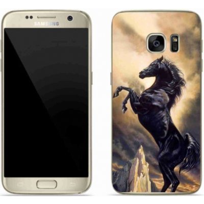 Pouzdro mmCase Gelové Samsung Galaxy S7 Edge - černý kreslený kůň