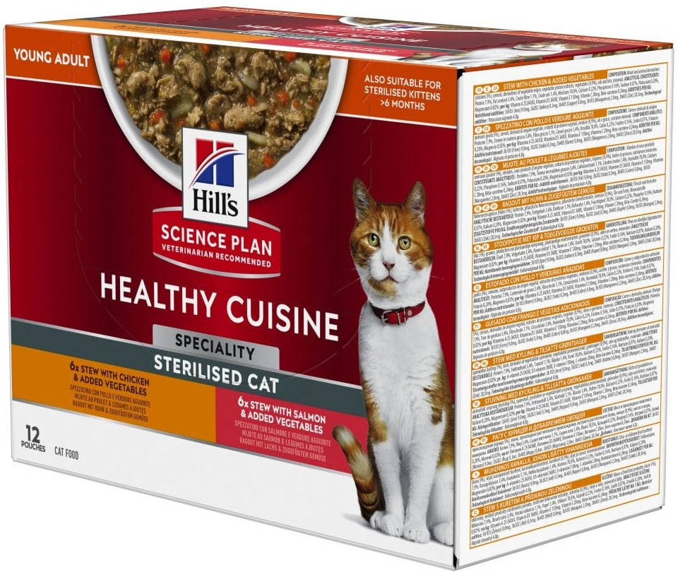 Hill\'s Science Plan Young Adult Sterilised Healthy Cuisine kuře a losos 12 x 80 g