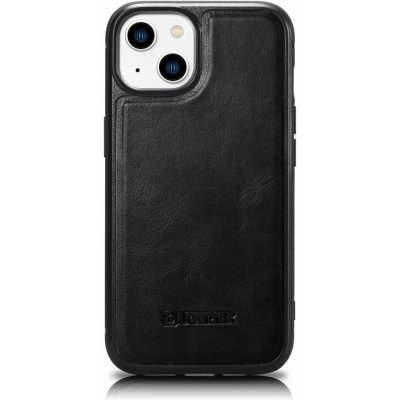 Pouzdro iCarer kožené iPhone 14 PLUS Oil wax real leather back cover černé – Zboží Mobilmania