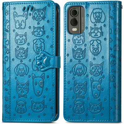 VSECHNONAMOBIL 62606 CUTE CAT Peněženkový kryt Nokia C32 modrý – Zboží Živě